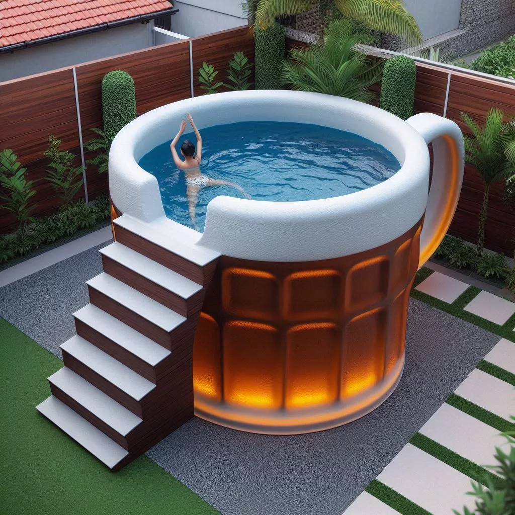 Dive into Summer Fun with a Beer Glass-Shaped Pool: The Ultimate Backyard Oasis