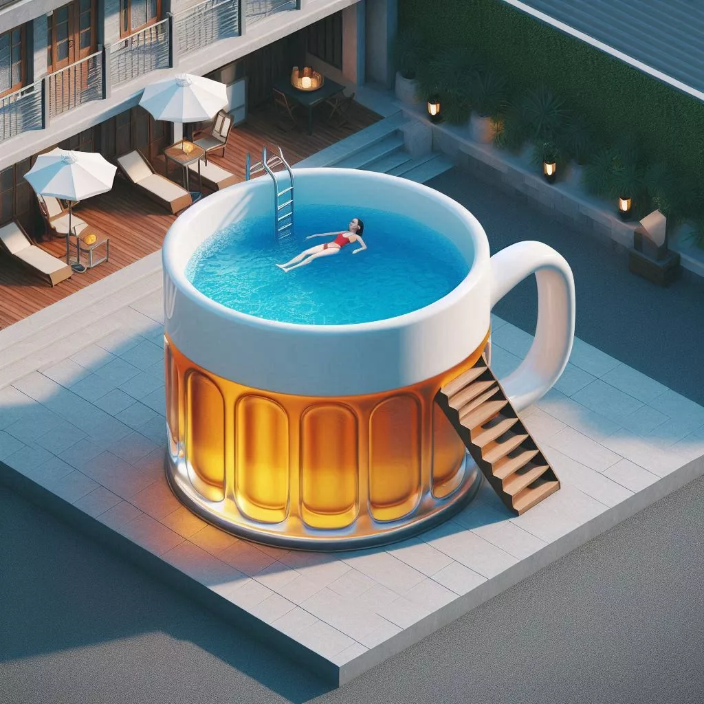 Dive into Summer Fun with a Beer Glass-Shaped Pool: The Ultimate Backyard Oasis