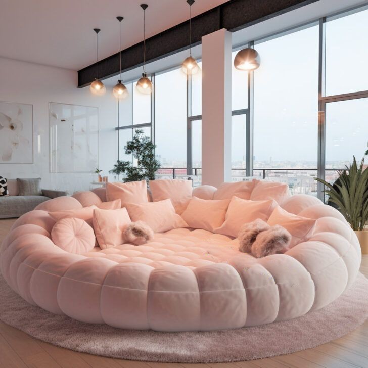 Cinematic Comfort for Your Home Theater: Giant Circular Movie Sofas