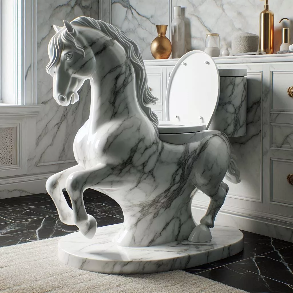 The Marble Horse-Shaped Toilet: A Blend of Luxury and Unique Design for Your Bathroom