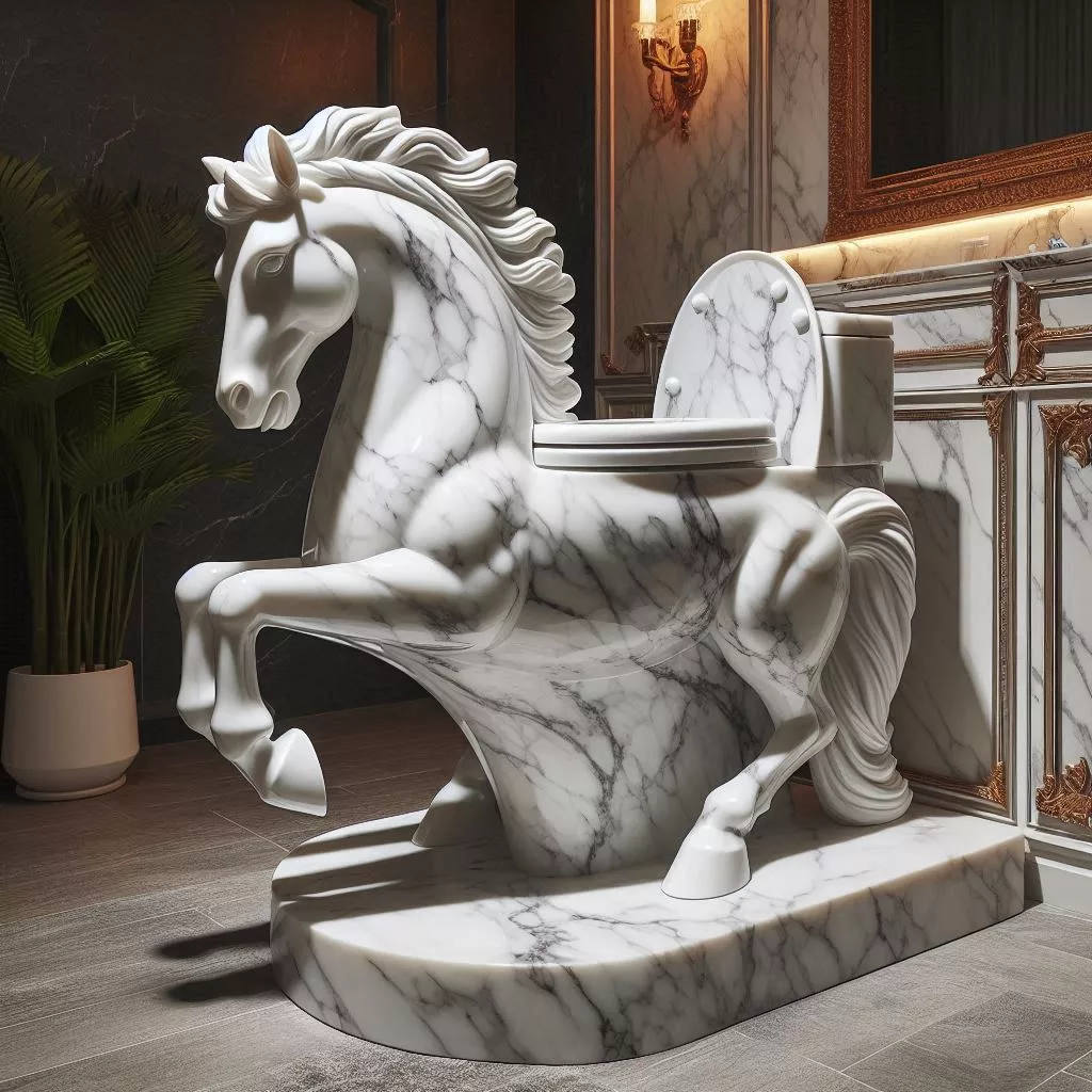 The Marble Horse-Shaped Toilet: A Blend of Luxury and Unique Design for Your Bathroom