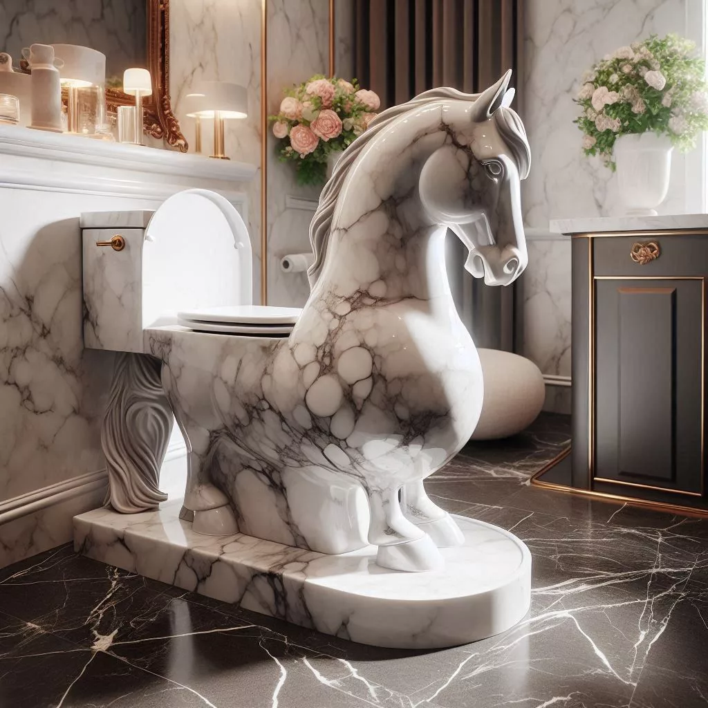 The Marble Horse-Shaped Toilet: A Blend of Luxury and Unique Design for Your Bathroom