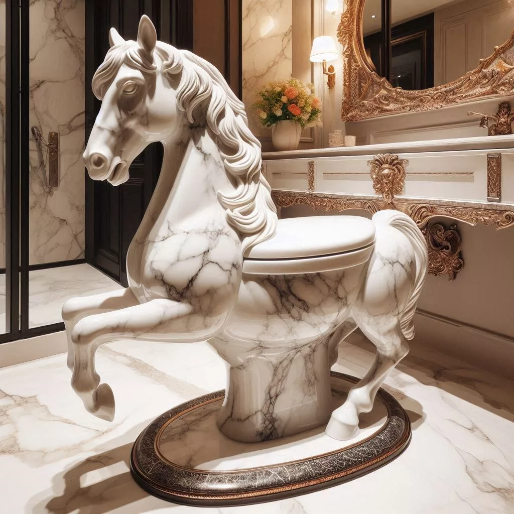 The Marble Horse-Shaped Toilet: A Blend of Luxury and Unique Design for Your Bathroom