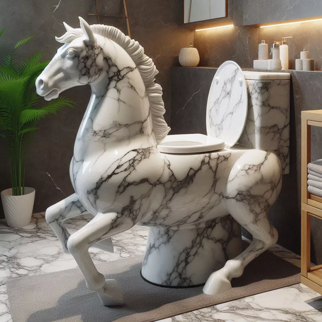 The Marble Horse-Shaped Toilet: A Blend of Luxury and Unique Design for Your Bathroom