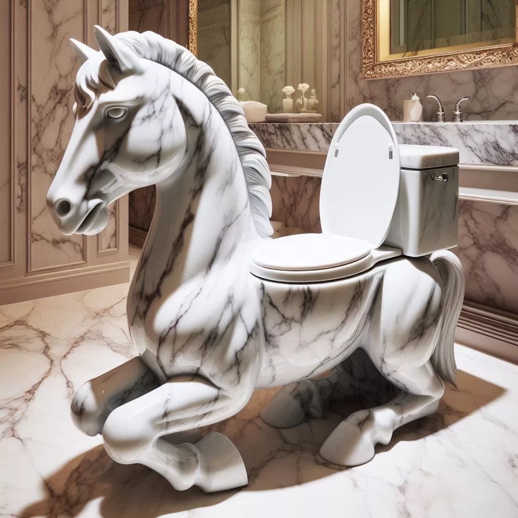 The Marble Horse-Shaped Toilet: A Blend of Luxury and Unique Design for Your Bathroom