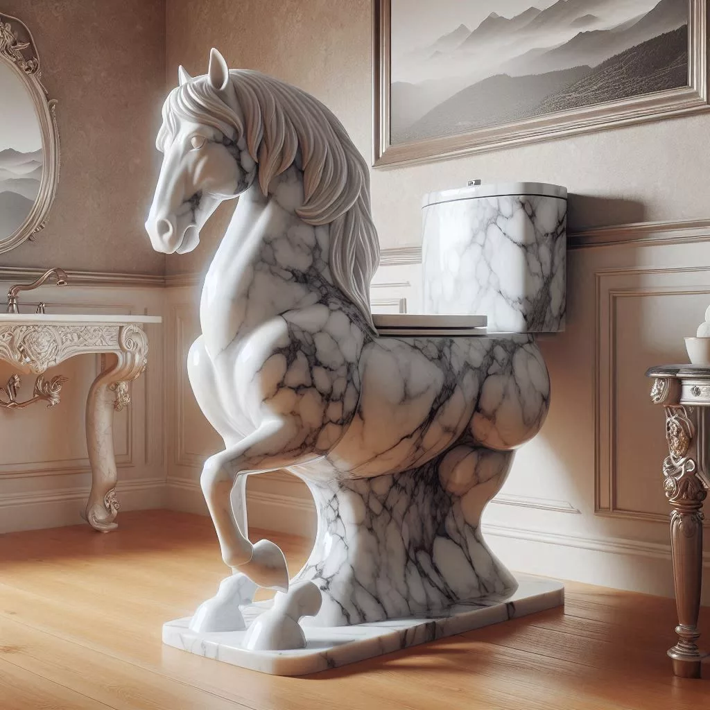 The Marble Horse-Shaped Toilet: A Blend of Luxury and Unique Design for Your Bathroom