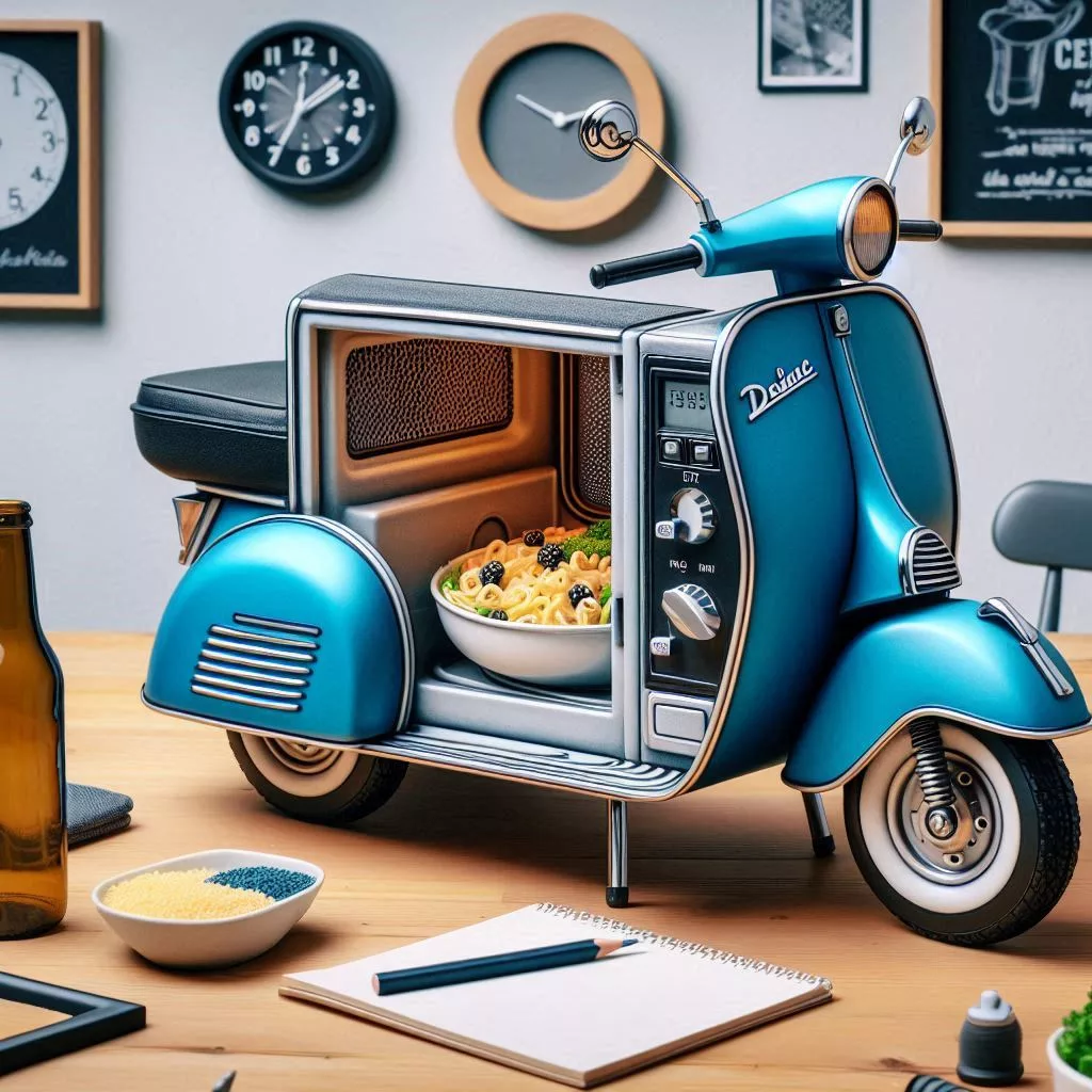 Vespa-Inspired Microwave: Infuse Your Kitchen with Retro Charm and Modern Convenience