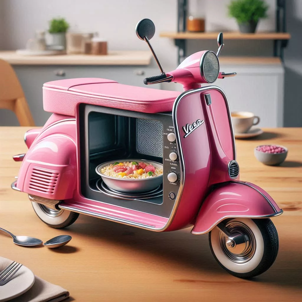 Vespa-Inspired Microwave: Infuse Your Kitchen with Retro Charm and Modern Convenience