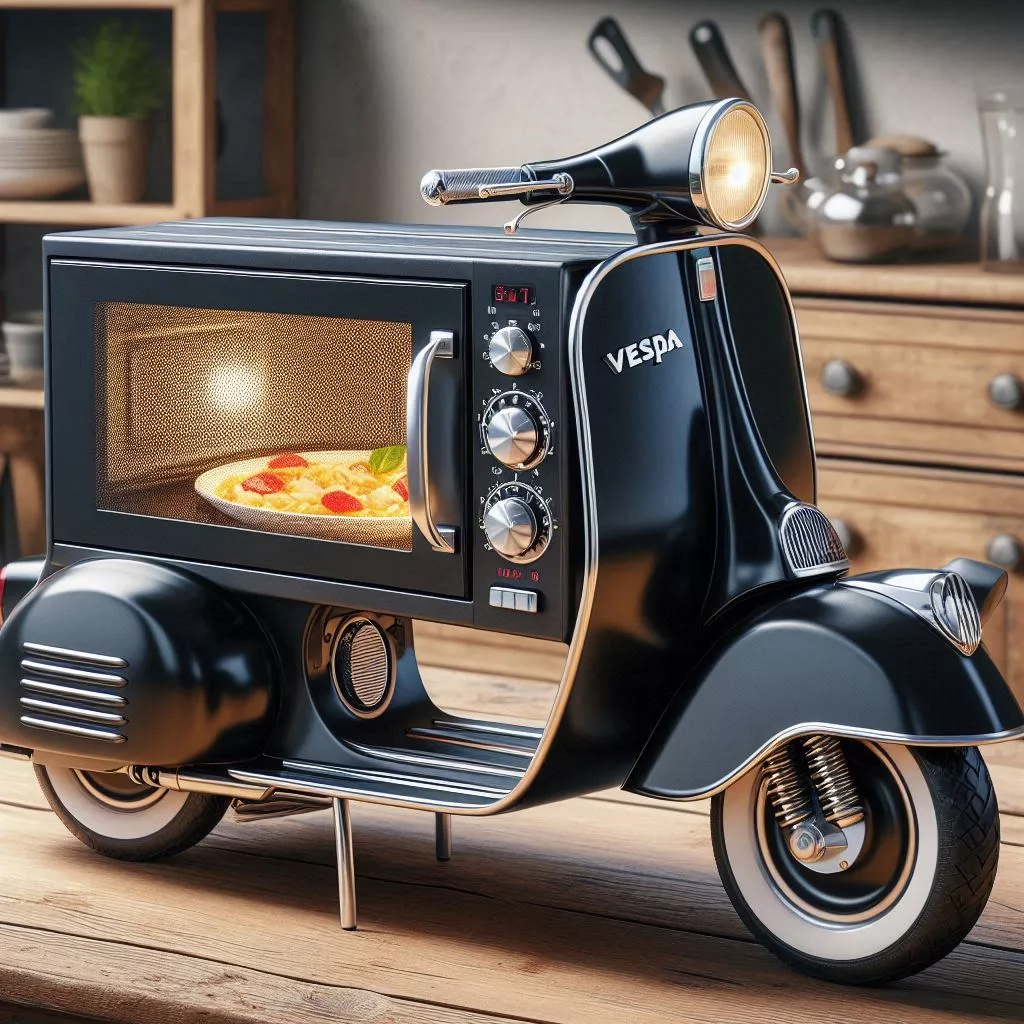 Vespa-Inspired Microwave: Infuse Your Kitchen with Retro Charm and Modern Convenience