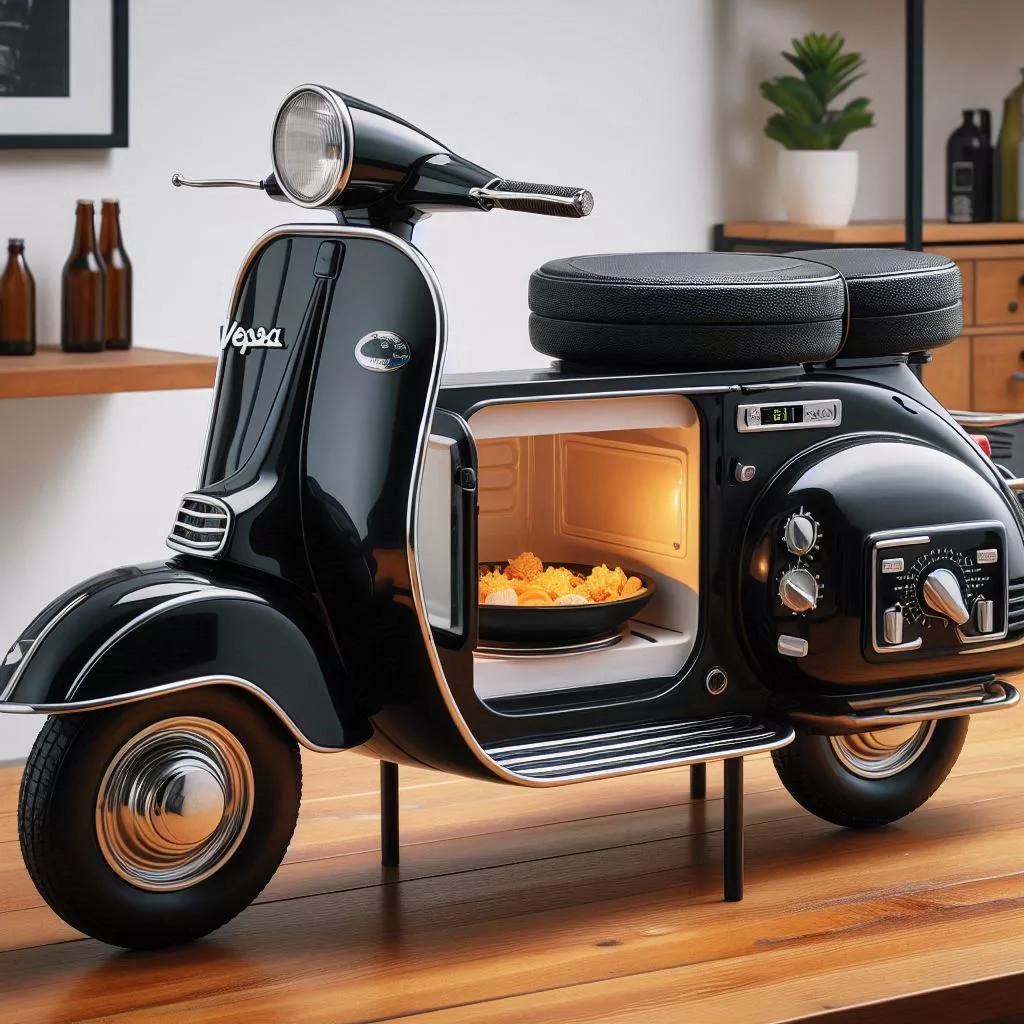 Vespa-Inspired Microwave: Infuse Your Kitchen with Retro Charm and Modern Convenience