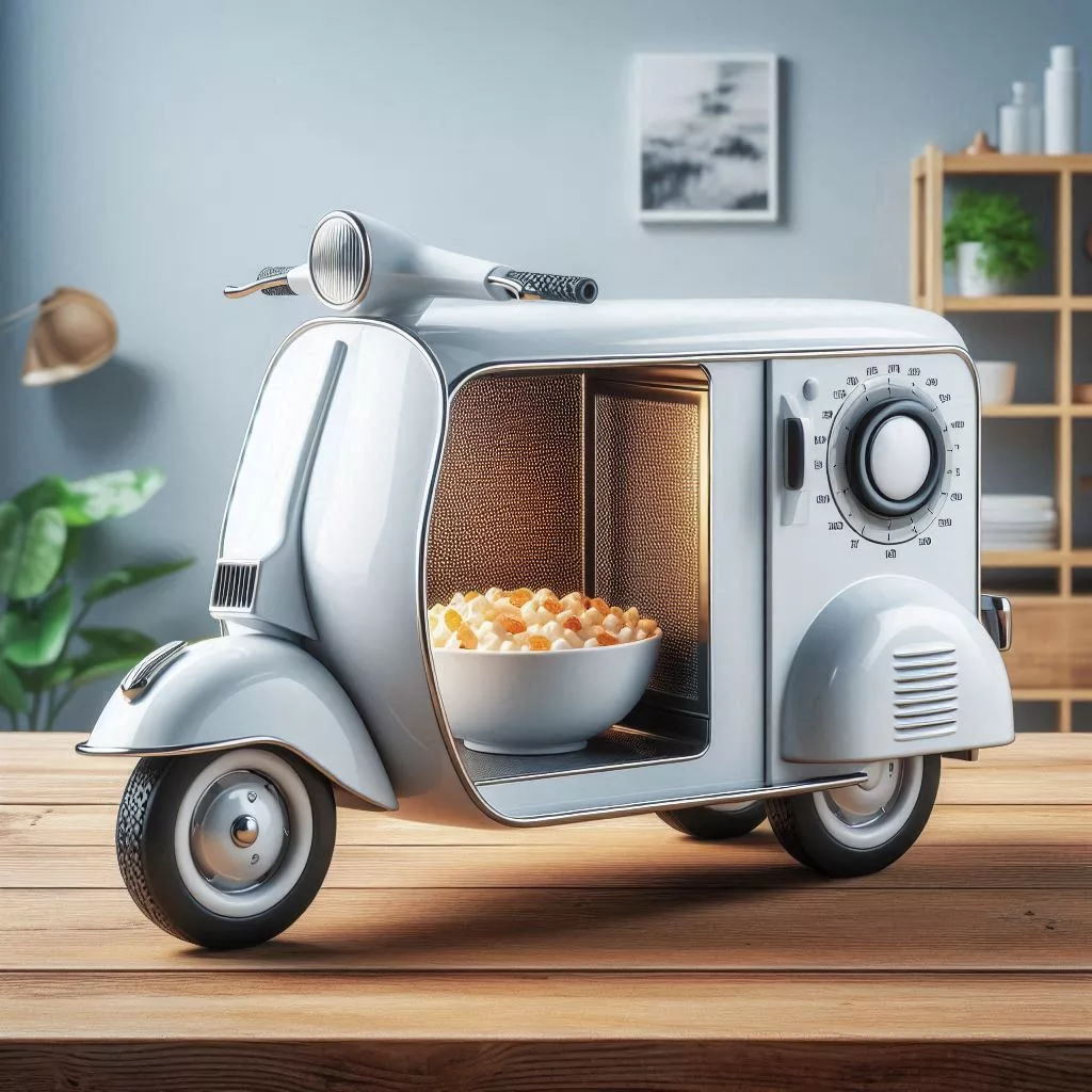 Vespa-Inspired Microwave: Infuse Your Kitchen with Retro Charm and Modern Convenience