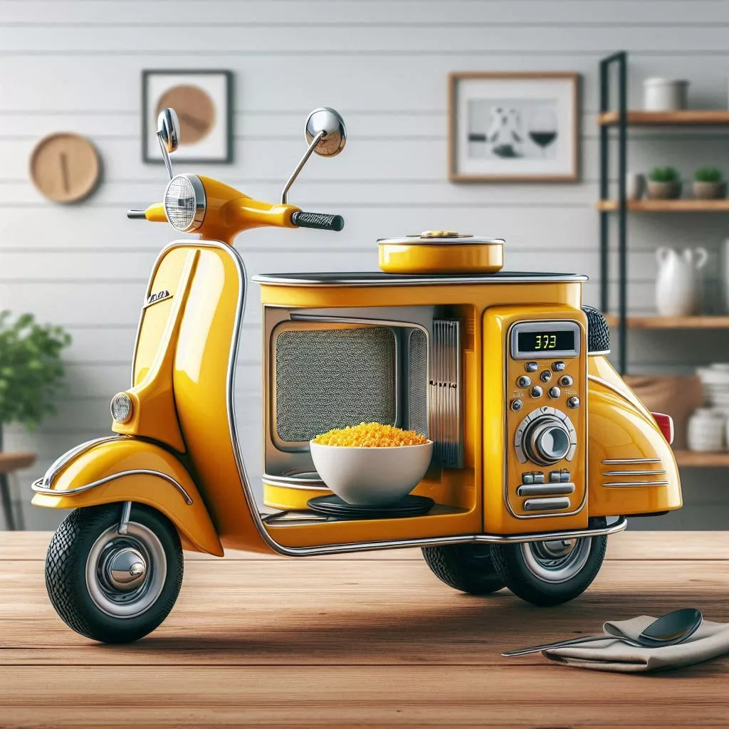 Vespa-Inspired Microwave: Infuse Your Kitchen with Retro Charm and Modern Convenience