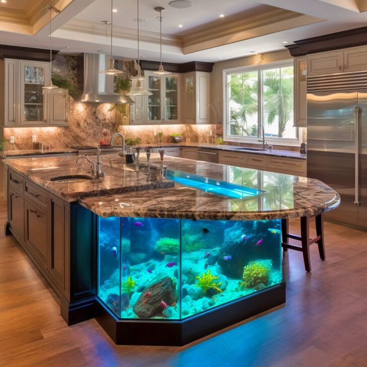 Aquarium Kitchen Island: Dive into Culinary Bliss with Underwater Elegance