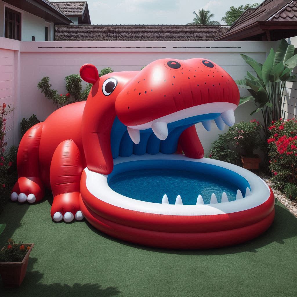 Dive into Fun with an Inflatable Hippo Swimming Pool: Adventure Awaits in Your Backyard