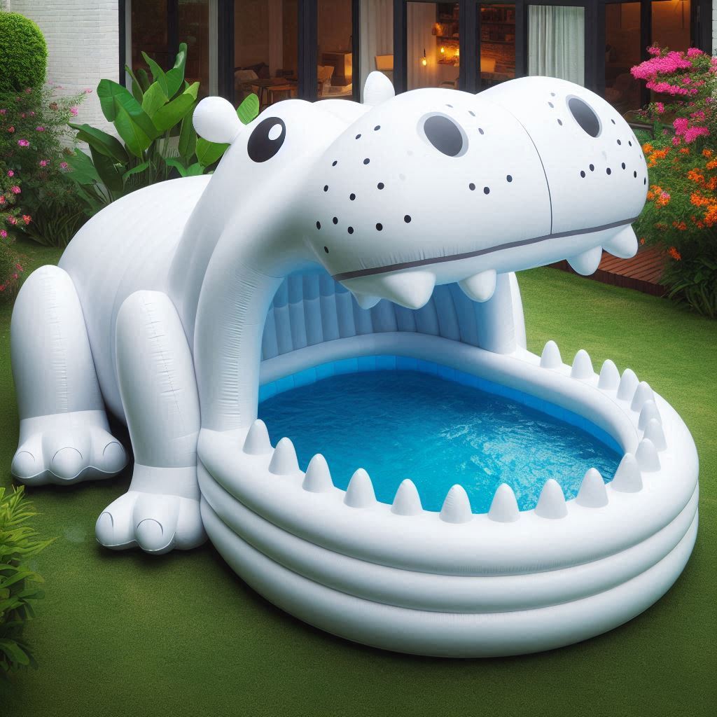 Dive into Fun with an Inflatable Hippo Swimming Pool: Adventure Awaits in Your Backyard