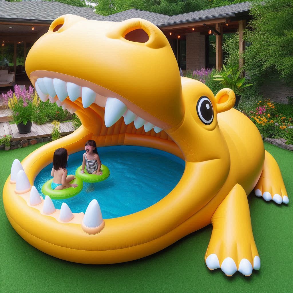 Dive into Fun with an Inflatable Hippo Swimming Pool: Adventure Awaits in Your Backyard