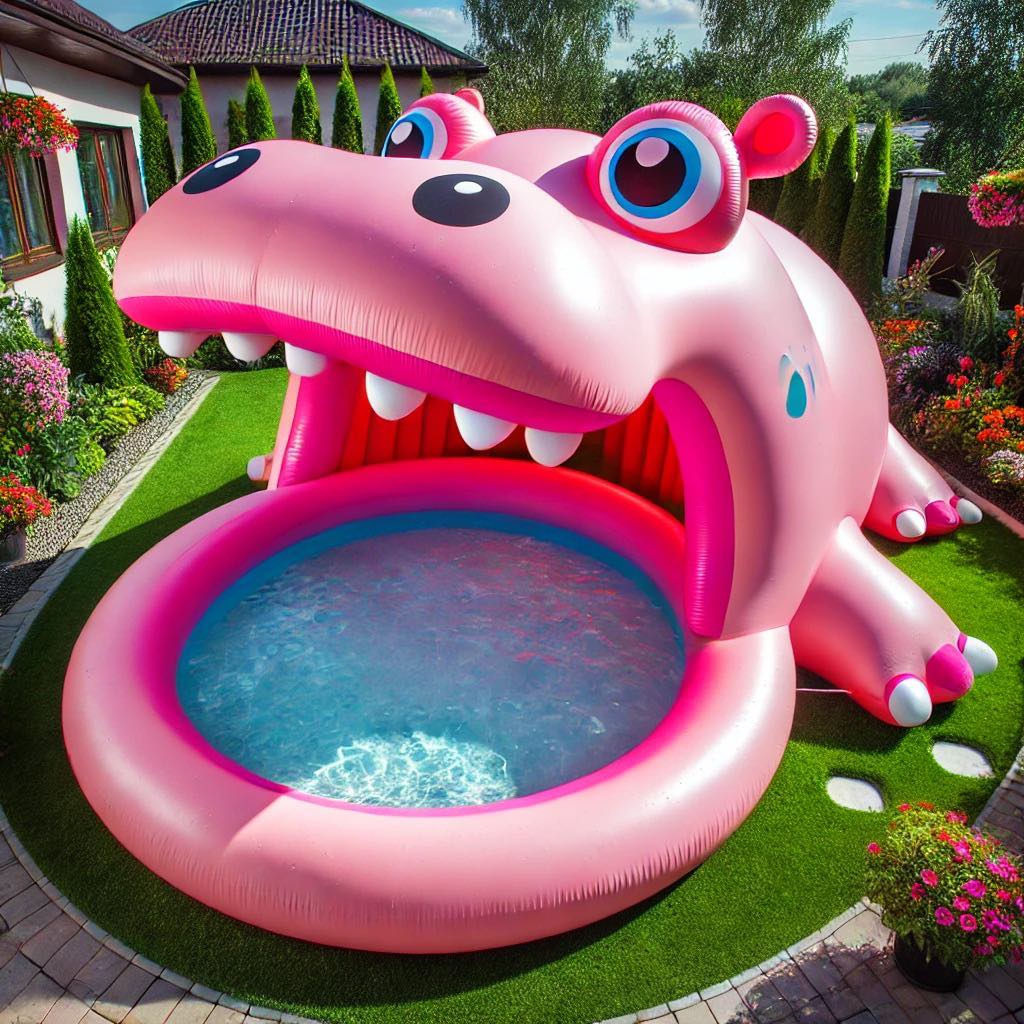 Dive into Fun with an Inflatable Hippo Swimming Pool: Adventure Awaits in Your Backyard