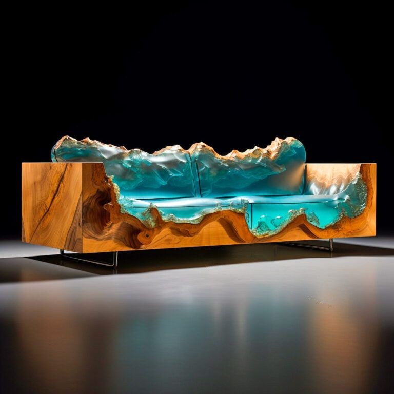 Nature and Cosmos-Inspired Wood and Epoxy Sofas!