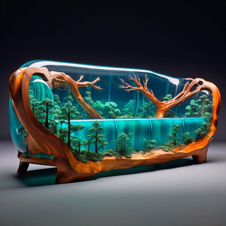 Nature and Cosmos-Inspired Wood and Epoxy Sofas!