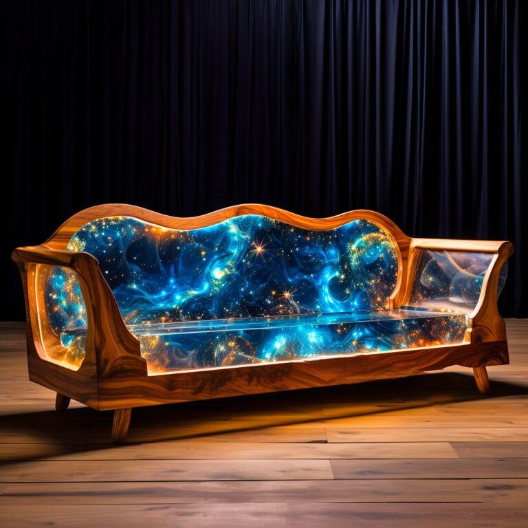 Nature and Cosmos-Inspired Wood and Epoxy Sofas!