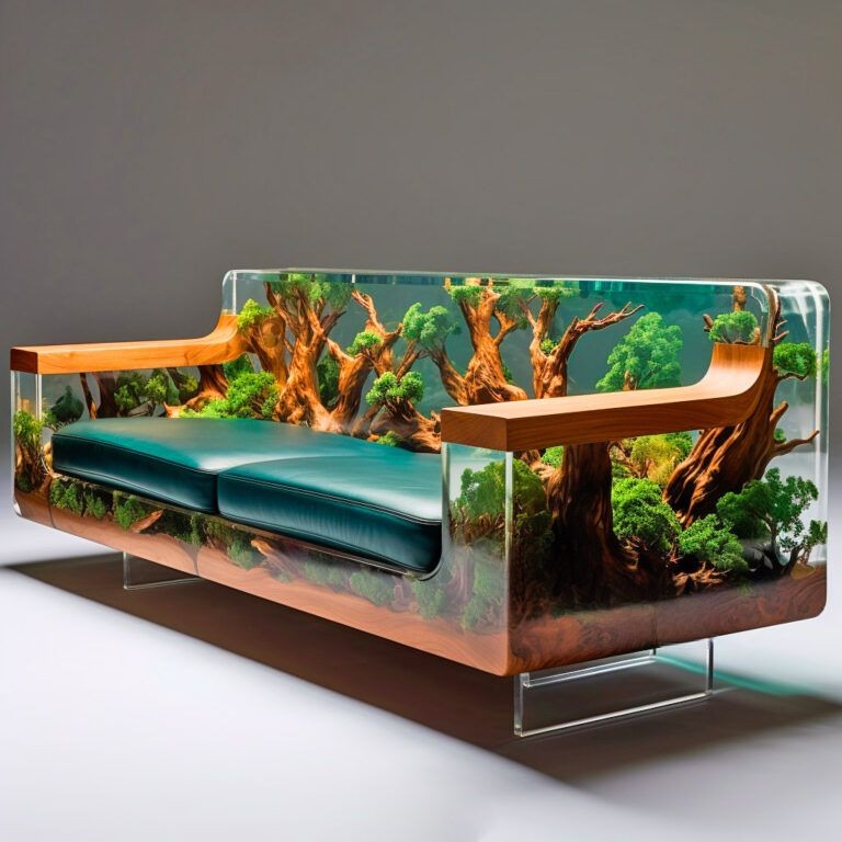 Nature and Cosmos-Inspired Wood and Epoxy Sofas!