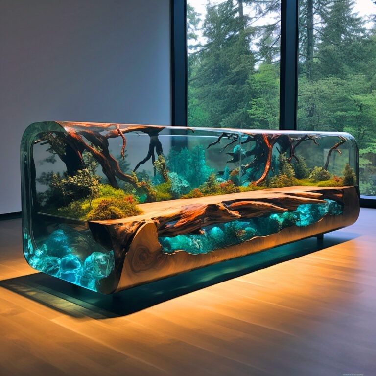 Nature and Cosmos-Inspired Wood and Epoxy Sofas!