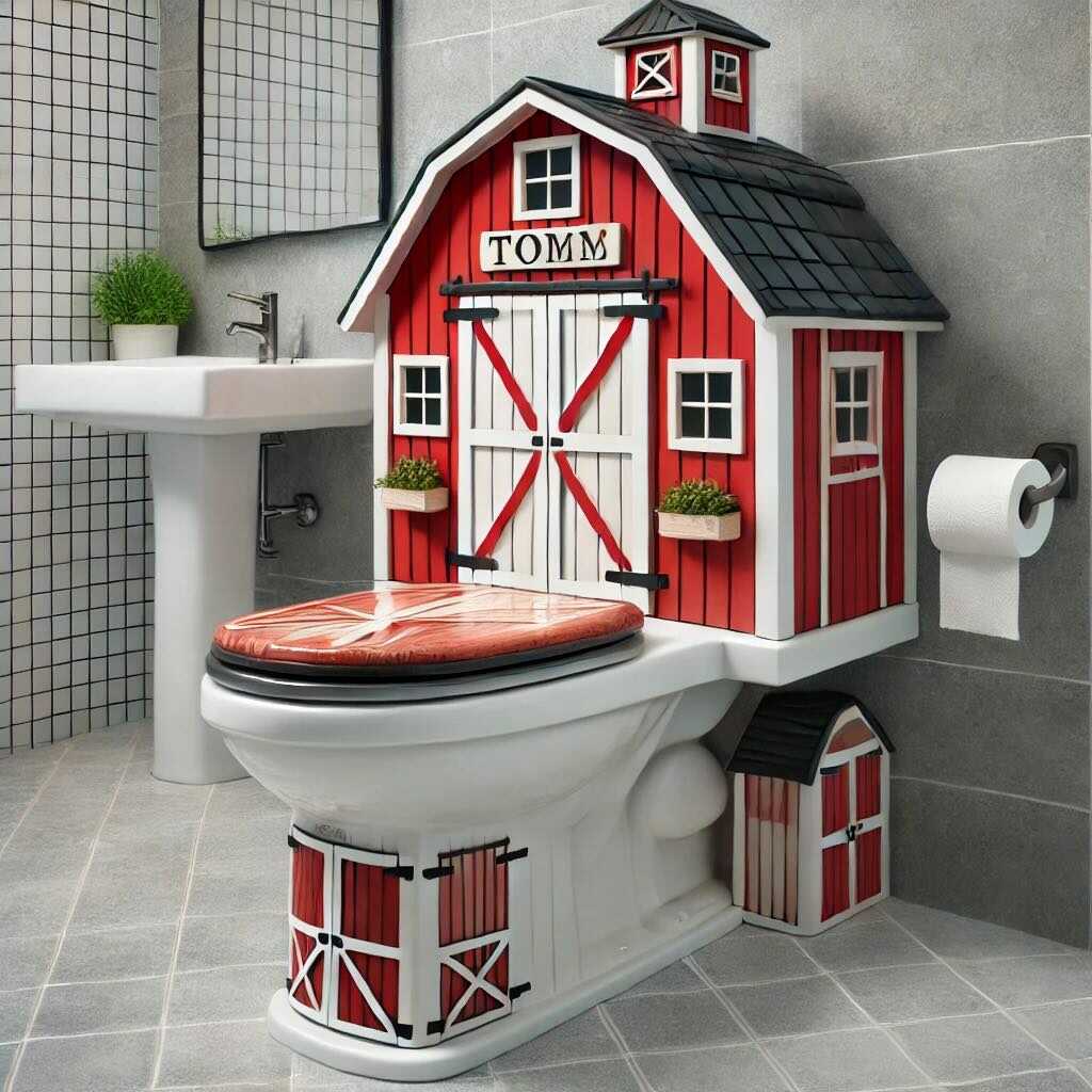 Rustic Charm Meets Modern Convenience: Discover the Barn Shaped Toilet