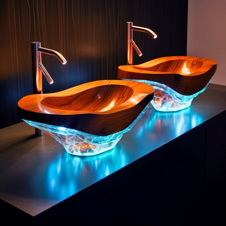 Wood, Crystal, and Epoxy Bath Counters: A Fusion of Natural Beauty and Modern Elegance