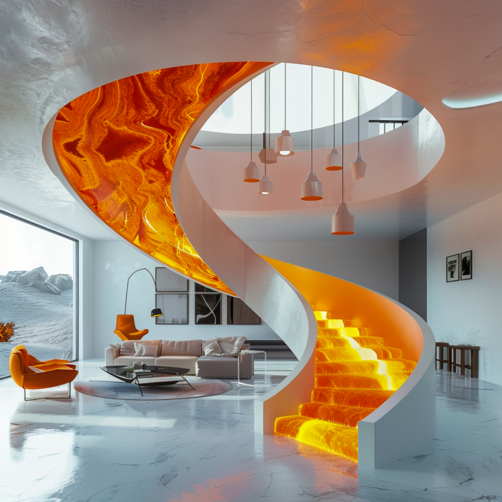 Spiral Lava Epoxy Staircases: A Mesmerizing Fusion of Architecture and Art