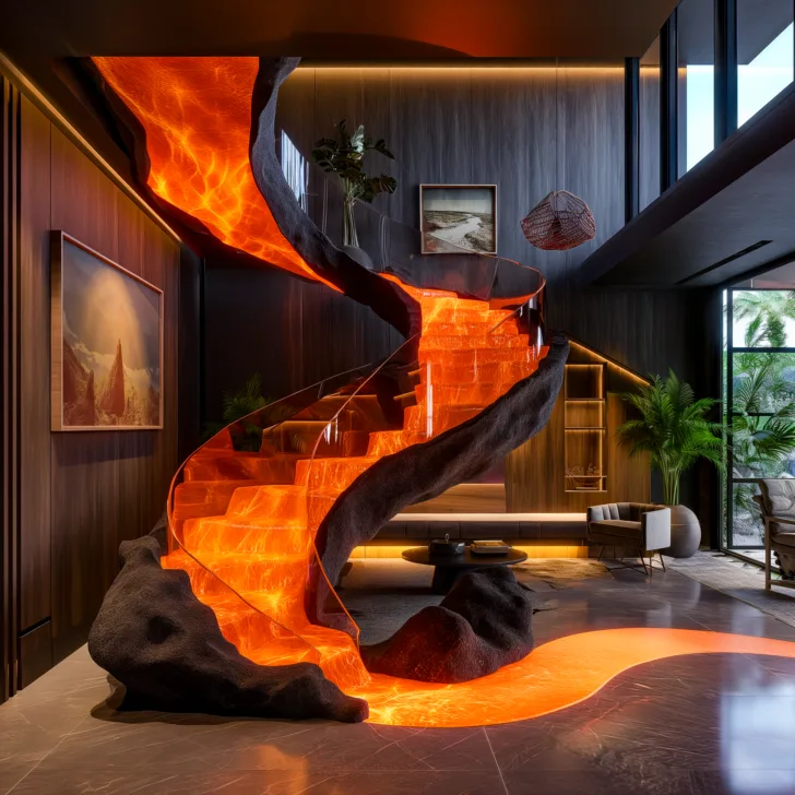 Spiral Lava Epoxy Staircases: A Mesmerizing Fusion of Architecture and Art