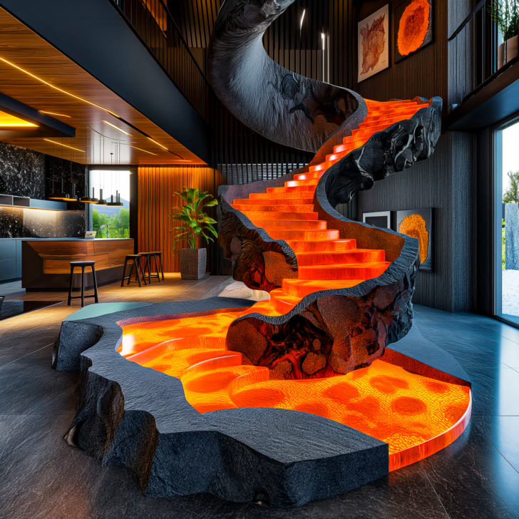 Spiral Lava Epoxy Staircases: A Mesmerizing Fusion of Architecture and Art