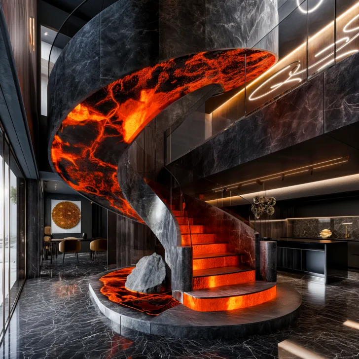 The Artistic Inspiration Behind Spiral Lava Epoxy Staircases