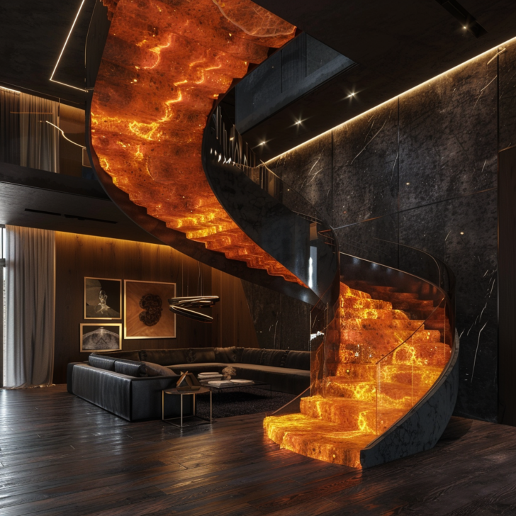 The Artistic Inspiration Behind Spiral Lava Epoxy Staircases