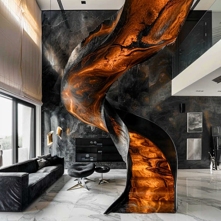 The Artistic Inspiration Behind Spiral Lava Epoxy Staircases