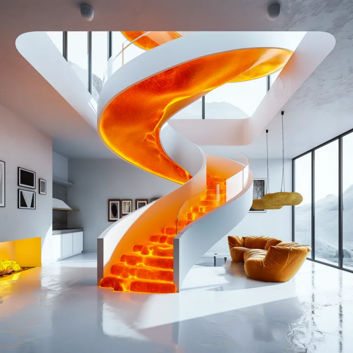 The Artistic Inspiration Behind Spiral Lava Epoxy Staircases