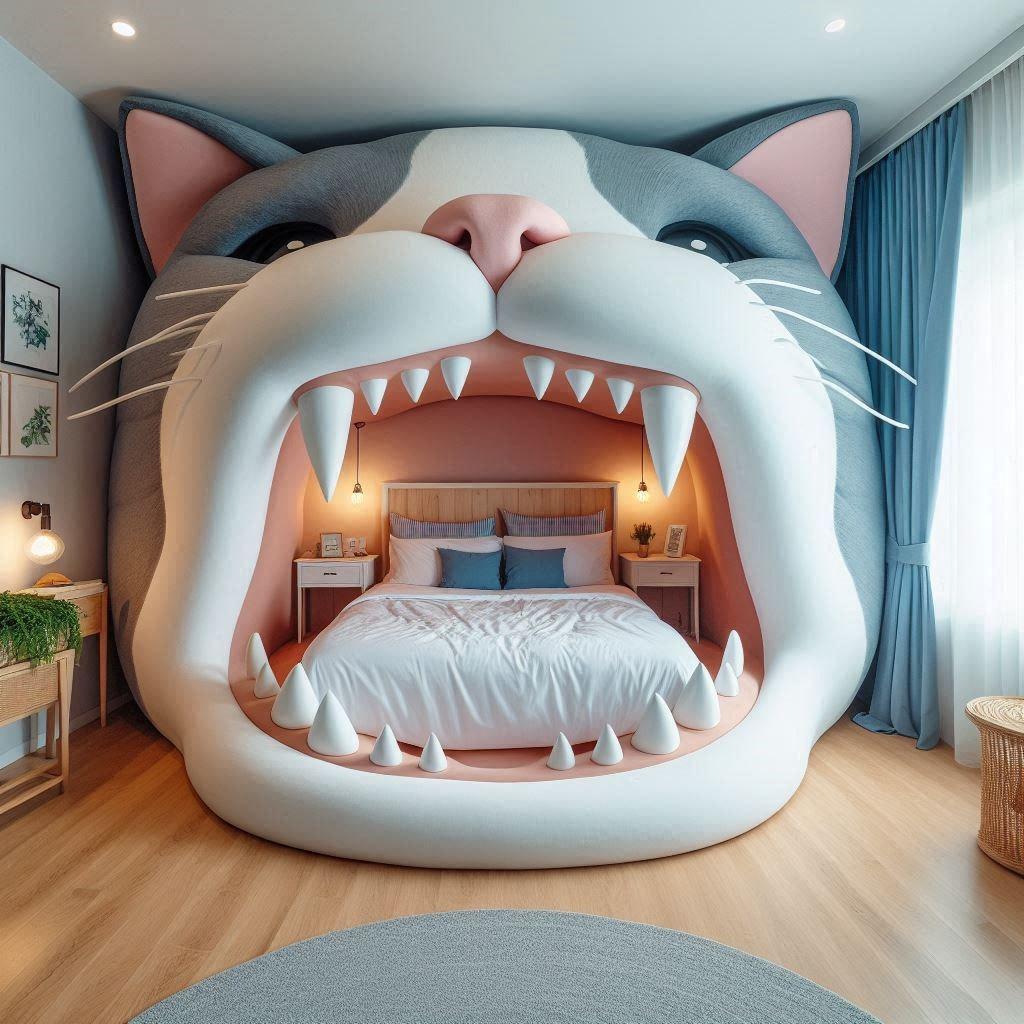 Cat bed that looks like a human bed best sale