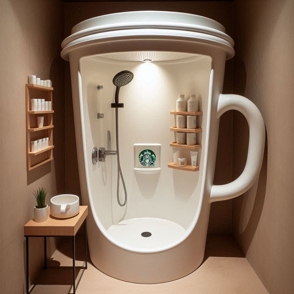 Brew Up Your Bath: The Coffee Cup Shaped Shower That Adds a Splash of Fun