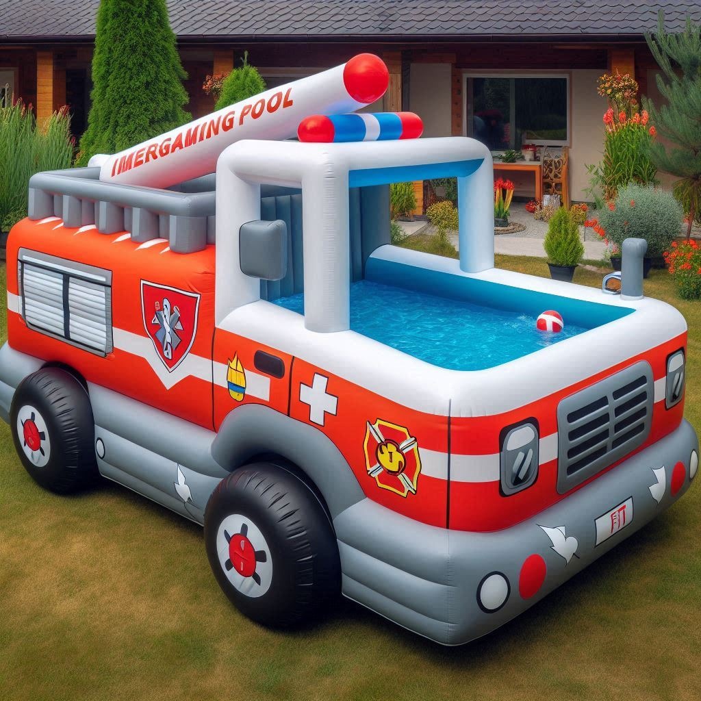 Inflatable Emergency Vehicle Pools: Bringing Fun and Rescue-Inspired Adventure to Your Backyard 