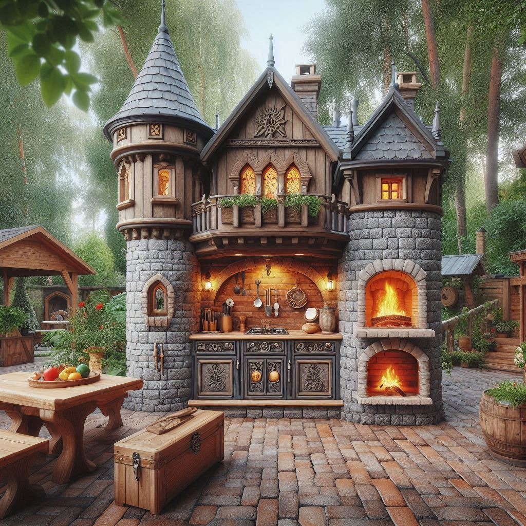 Outdoor Castle Kitchens: Where Regal Design Meets Culinary Mastery