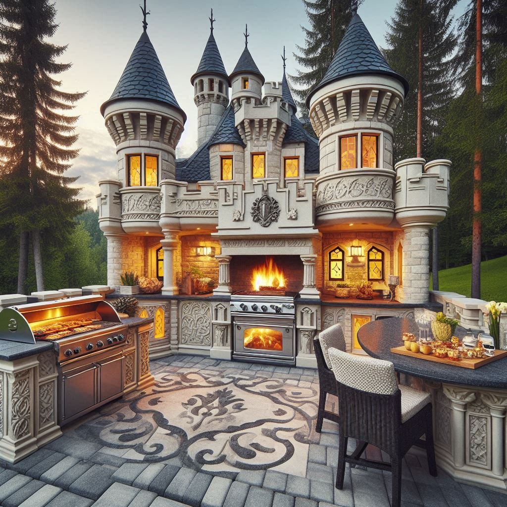 Outdoor Castle Kitchens: Where Regal Design Meets Culinary Mastery