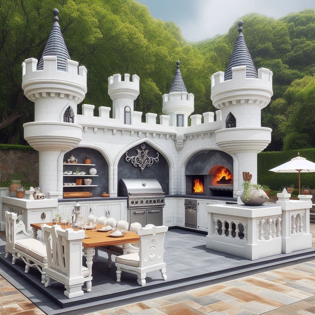 Outdoor Castle Kitchens: Where Regal Design Meets Culinary Mastery