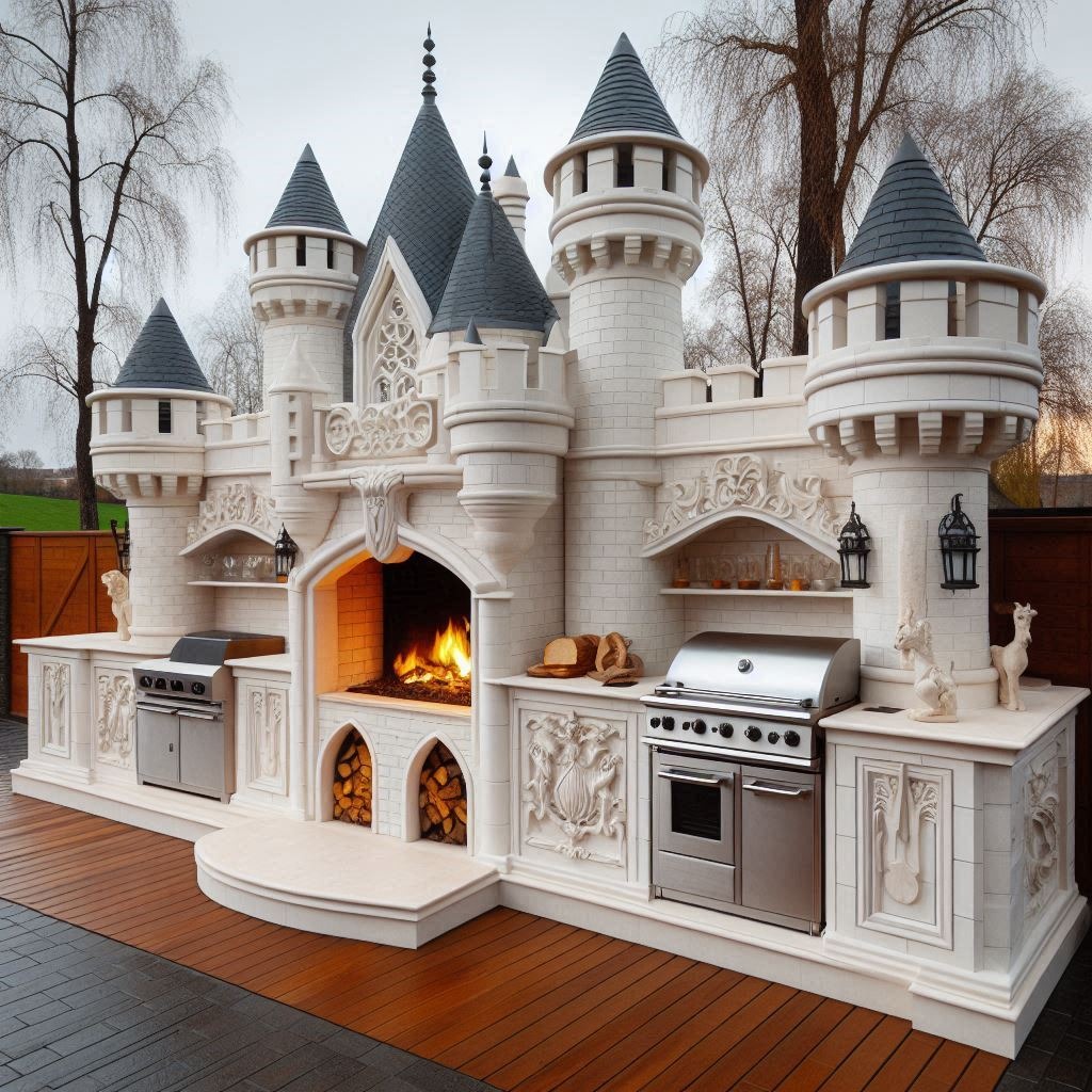 Outdoor Castle Kitchens: Where Regal Design Meets Culinary Mastery