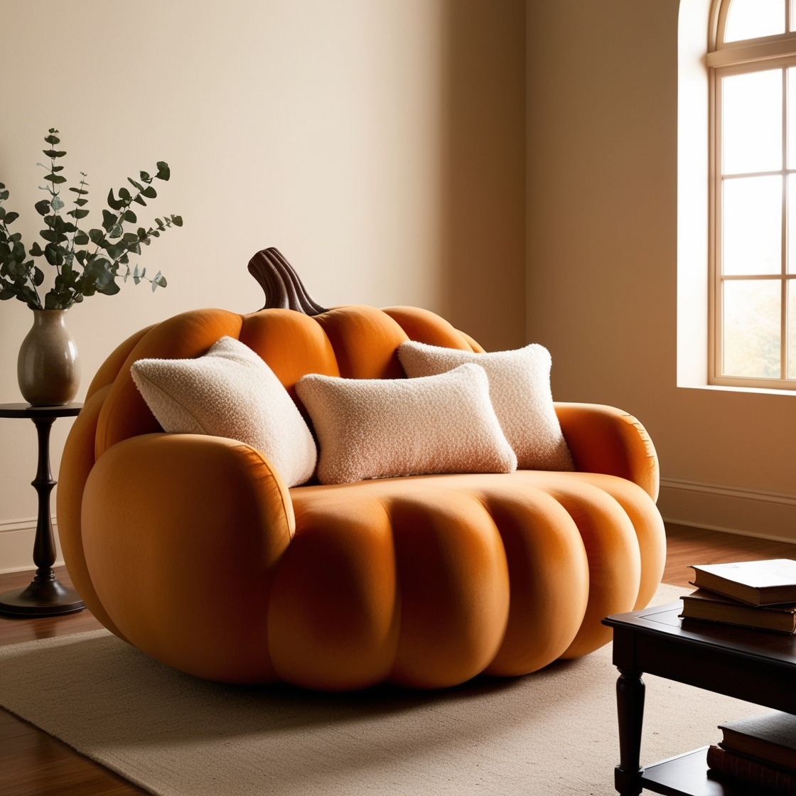 Pumpkin Porch Loungers: Relax in Style with Cozy Pumpkin-Shaped Seating for Your Porch