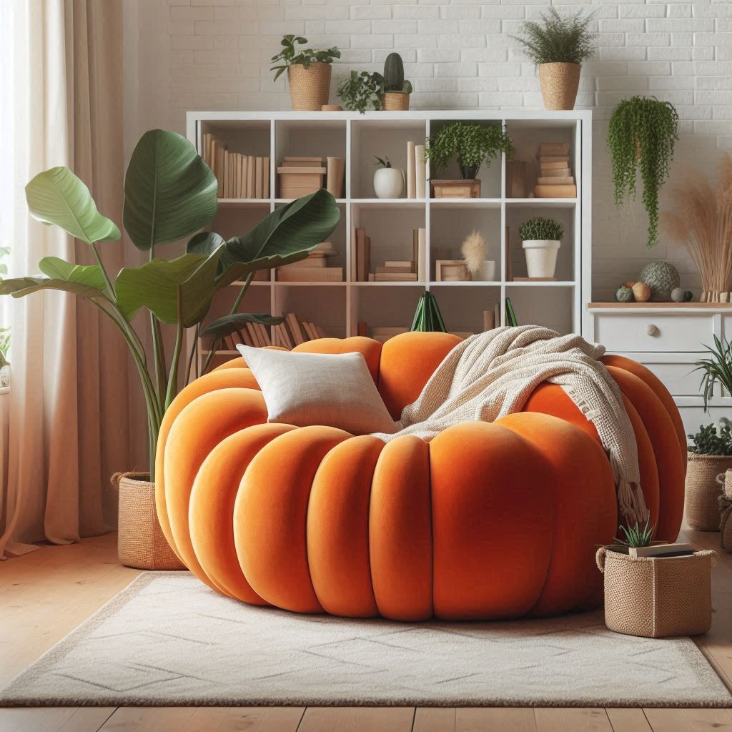 Pumpkin Porch Loungers: Relax in Style with Cozy Pumpkin-Shaped Seating for Your Porch