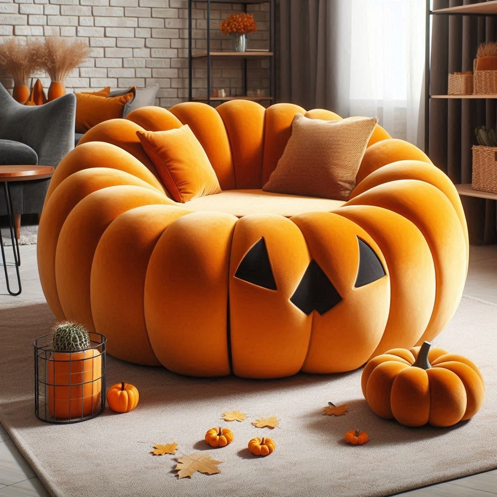 Pumpkin Porch Loungers: Relax in Style with Cozy Pumpkin-Shaped Seating for Your Porch