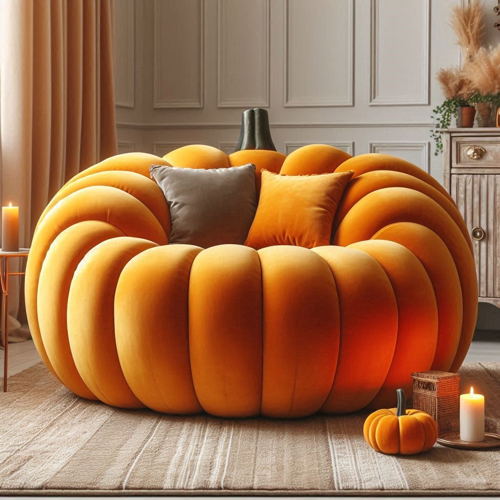 Pumpkin Porch Loungers: Relax in Style with Cozy Pumpkin-Shaped Seating for Your Porch