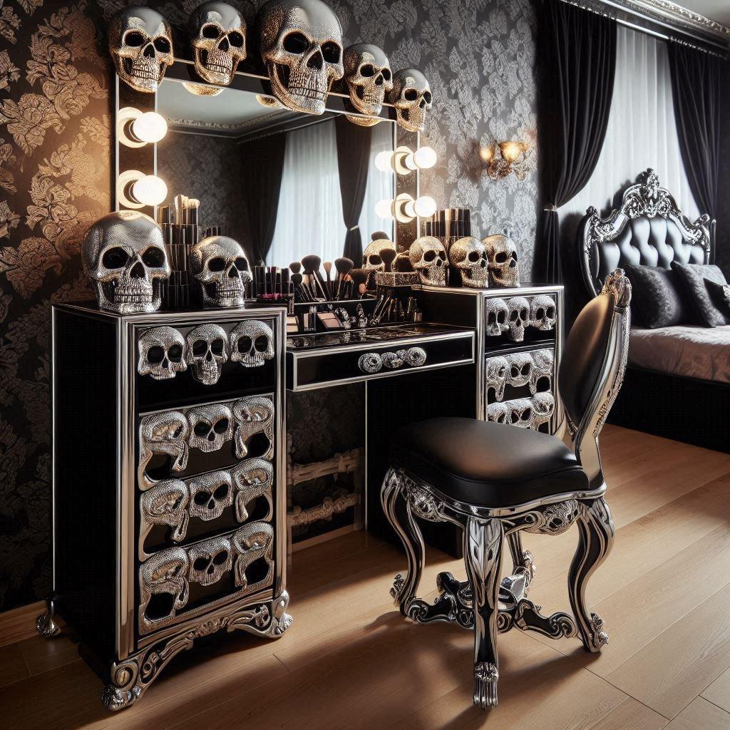 Skull Makeup Vanity: Elevate Your Glam with a Dark, Chic Twist