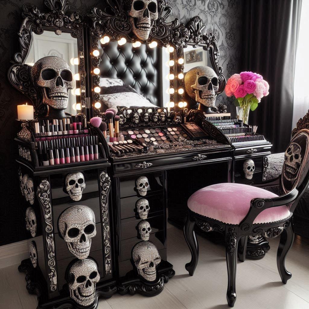 Skull Makeup Vanity: Elevate Your Glam with a Dark, Chic Twist