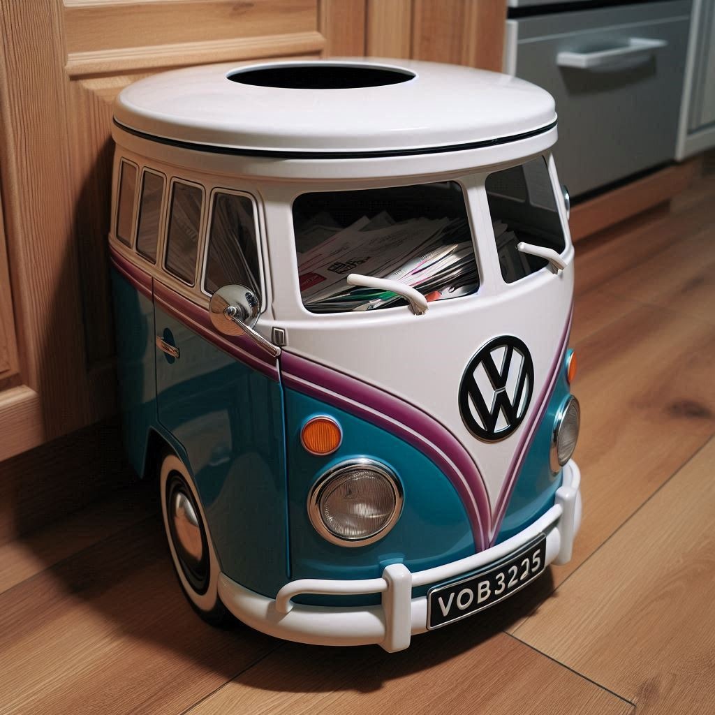 Add a Touch of Retro Charm: The Volkswagen Bus Trash Bin