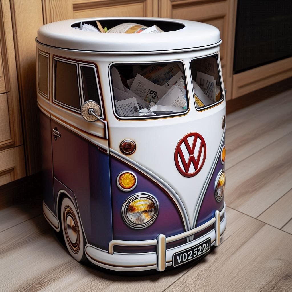 Add a Touch of Retro Charm: The Volkswagen Bus Trash Bin